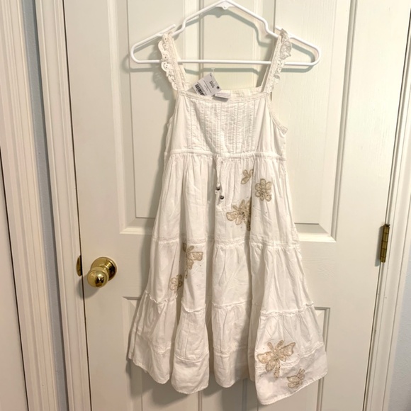 NEXT UK White Ruffled Dress with DragonFlys & Flowers Size 11 Years - Picture 1 of 7